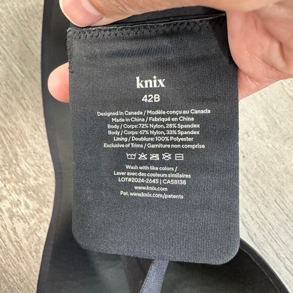 Knix WingWoman Contour Bra Wireless Black 42B - Picture 3 of 3